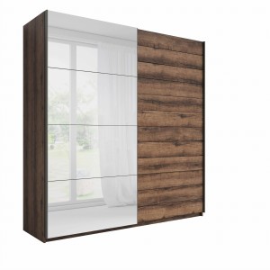 Szafa przesuwna 180 z lustrem BETA / 22ZB1676 / dąb monastery, czarny