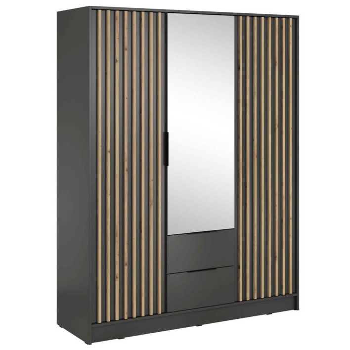 NELLY szafa 3D grafitowa z lamelami artisan i lustrem min.jpg