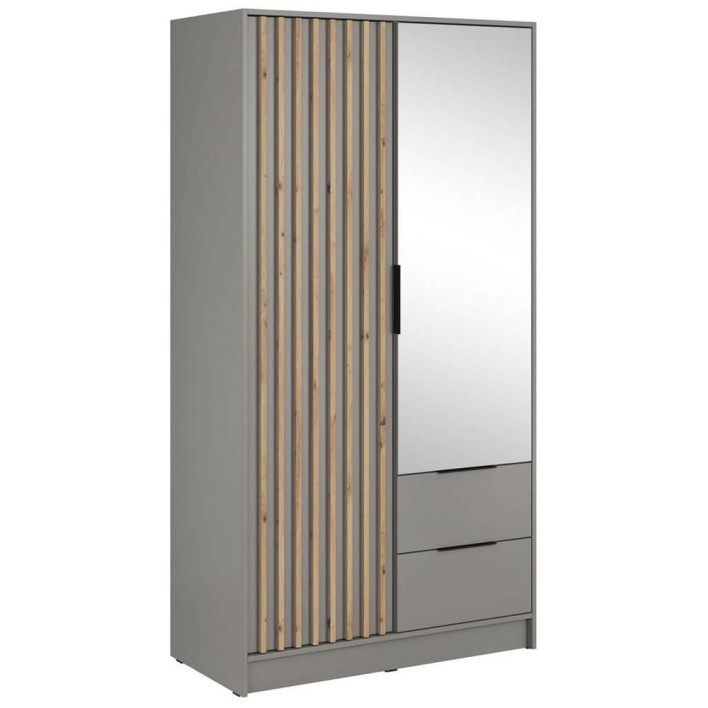 NELLY szafa 2D szara z lamelami artisan i lustrem min.jpg