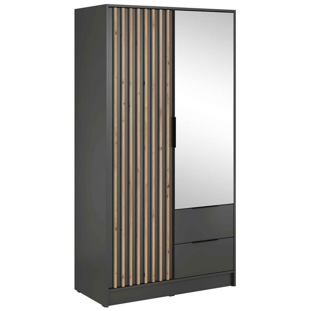 NELLY szafa 2D grafitowa z lamelami artisan i lustrem min.jpg