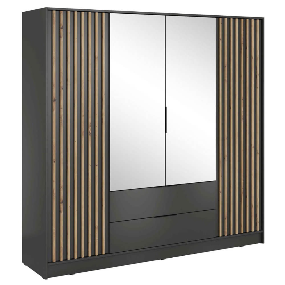 NELLY szafa 4D grafitowa z lamelami artisan i lustrem min.jpg