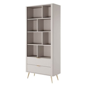 Regał na książki LANTE | Beżowy | Złote nogi