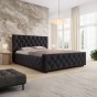 Łóżko tapicerowane z pojemnikiem SFG0172P | 160x200 | Welur | Czarny-3