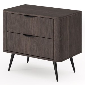 Stolik nocny VERIS 2S (G) | Dąb dunin | Czarne nogi