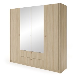 Szafa z lustrem VIKI 4D2S (A) | 213cm | Dąb barista