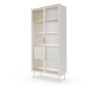 Witryna wysoka LUMI 2D2S + LED (A) | 91cm | Kaszmir