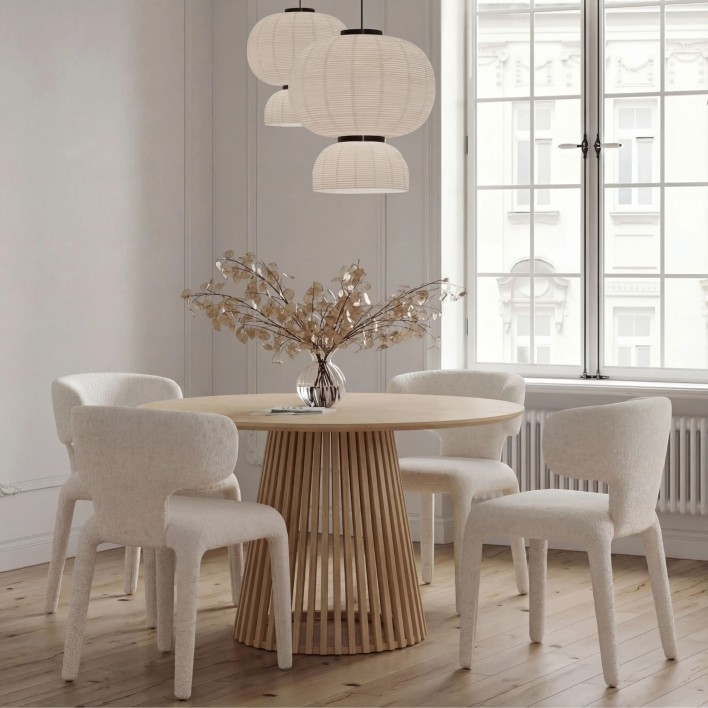 Stół okrągły 120cm YY5940 naturalny dąb