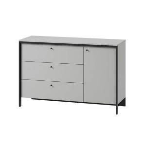 Komoda GRIS GS-04 | Oświetlenie LED | Szary + czarny