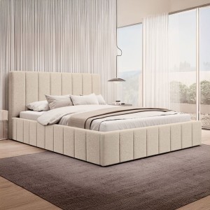 Łóżko tapicerowane z pojemnikiem SFG0144 | 160x200 | Boucle | Beż #3
