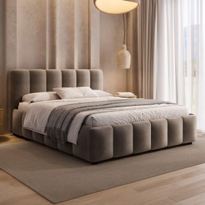 Łóżko tapicerowane z pojemnikiem 4578GP | 160x200 | Welur | Szary #15