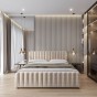 Łóżko tapicerowane z pojemnikiem SFG0160 | 180x200 | Welur | Beżowy #3 | OUTLET-2