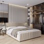 Łóżko tapicerowane z pojemnikiem SFG0160 | 180x200 | Welur | Beżowy #3 | OUTLET-3