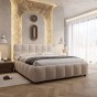 Łóżko tapicerowane z pojemnikiem 4583G | 160x200 | Boucle | Biały #6 | OUTLET-5