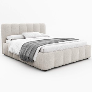 Łóżko tapicerowane z pojemnikiem 4578G | 180x200 | Boucle | Biały #6 | OUTLET