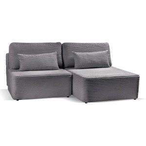 Narożnik z funkcją spania AMSTERIX | Szary | SZYBKA WYSYŁKA