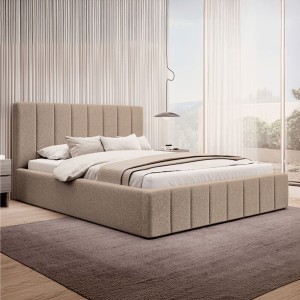 Łóżko tapicerowane SF1069 | 180x200 | Boucle | Ciemny Beż