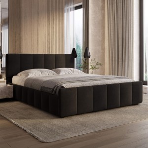 Łóżko tapicerowane SF1077 | 180x200 | Welur | Czarny