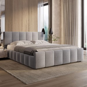 Łóżko tapicerowane SF1077 | 180x200 | Welur | Szary #53