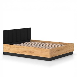 Łóżko z pojemnikiem 160x200 URSO 1401 | Dąb craft złoty, czarny