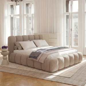 Łóżko tapicerowane z pojemnikiem SFG0200P | 140x200 | Boucle | Beż #4