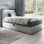 Łóżko kontynentalne z pojemnikiem i topperem GOLD 1 | Młodzieżowe | 90x200 | Oświetlenie LED | Kolor do wyboru