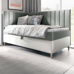 Łóżko kontynentalne z pojemnikiem i topperem MAJA 3 | Młodzieżowe | 90x200 | Kolor do wyboru