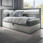 Łóżko kontynentalne z pojemnikiem i topperem GOLD 3 | Młodzieżowe | 100x200 | Oświetlenie LED | Kolor do wyboru