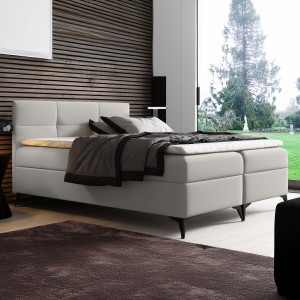 Łóżko kontynentalne z pojemnikiem i topperem FIGARO | 120x200 | Kolor do wyboru