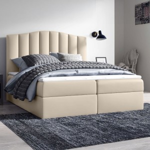 Łóżko kontynentalne z pojemnikiem i topperem LINDOS | 120x200 | Kolor do wyboru