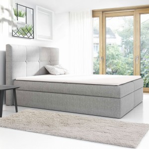 Łóżko kontynentalne z pojemnikiem i topperem LIVORNO | 120x200 | Kolor do wyboru