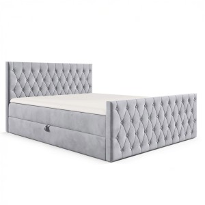 Łóżko kontynentalne z pojemnikiem i topperem MONTANA | 120x200 | Kolor do wyboru