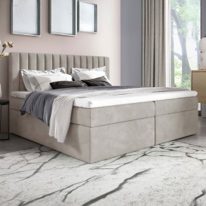 Łóżko kontynentalne z pojemnikiem i topperem PASO | 120x200 | Kolor do wyboru