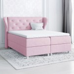 Łóżko kontynentalne z pojemnikiem BAKARAT, materac, topper | 140x200 | Kolor do wyboru