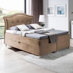 Łóżko kontynentalne z pojemnikiem BEDRAN, materac, topper | 140x200 | Kolor do wyboru