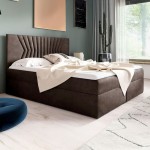 Łóżko kontynentalne z pojemnikiem BOX 2, materac, topper | 140x200 | Kolor do wyboru