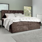 Łóżko kontynentalne z pojemnikiem BOX 7, materac, topper | 140x200 | Kolor do wyboru