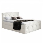 Łóżko kontynentalne z pojemnikiem CRYSTAL LUX, materac, topper | 140x200 | Kolor do wyboru