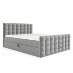 Łóżko kontynentalne z pojemnikiem i topperem CALVANI | 140x200 | Kolor do wyboru