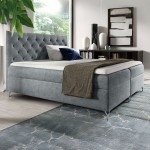 Łóżko kontynentalne z pojemnikiem i topperem GULIETTE | 140x200 | Kolor do wyboru