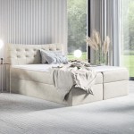 Łóżko kontynentalne z pojemnikiem i topperem HAVANA | 140x200 | Kolor do wyboru