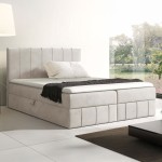 Łóżko kontynentalne z pojemnikiem i topperem JOHN | 140x200 | Kolor do wyboru