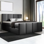 Łóżko kontynentalne z pojemnikiem i topperem LARS | 140x200 | Kolor do wyboru