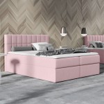 Łóżko kontynentalne z pojemnikiem KARDAMON, materac, topper | 140x200 | Kolor do wyboru