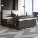 Łóżko kontynentalne z pojemnikiem SALSA, materac, topper | 140x200 | Kolor do wyboru