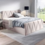 Łóżko kontynentalne z pojemnikiem ALDO LUX, materac, topper | 160x200 | Kolor do wyboru