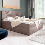 Łóżko kontynentalne z pojemnikiem BOX 2, materac, topper | 160x200 | Kolor do wyboru