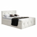 Łóżko kontynentalne z pojemnikiem CRYSTAL LUX, materac, topper | 160x200 | Kolor do wyboru