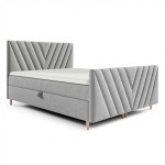 Łóżko kontynentalne z pojemnikiem i topperem BENO PLUS | 160x200 | Kolor do wyboru