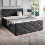 Łóżko kontynentalne z pojemnikiem i topperem HERKULES | 160x200 | Kolor do wyboru