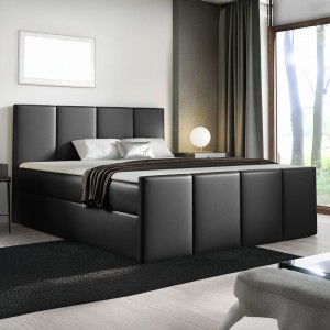 Łóżko kontynentalne z pojemnikiem i topperem LARS | 160x200 | Kolor do wyboru